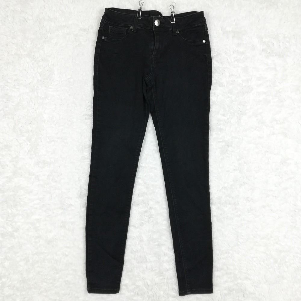 1822 Denim Womens Jeans Skinny Black Stretch Low Rise 29